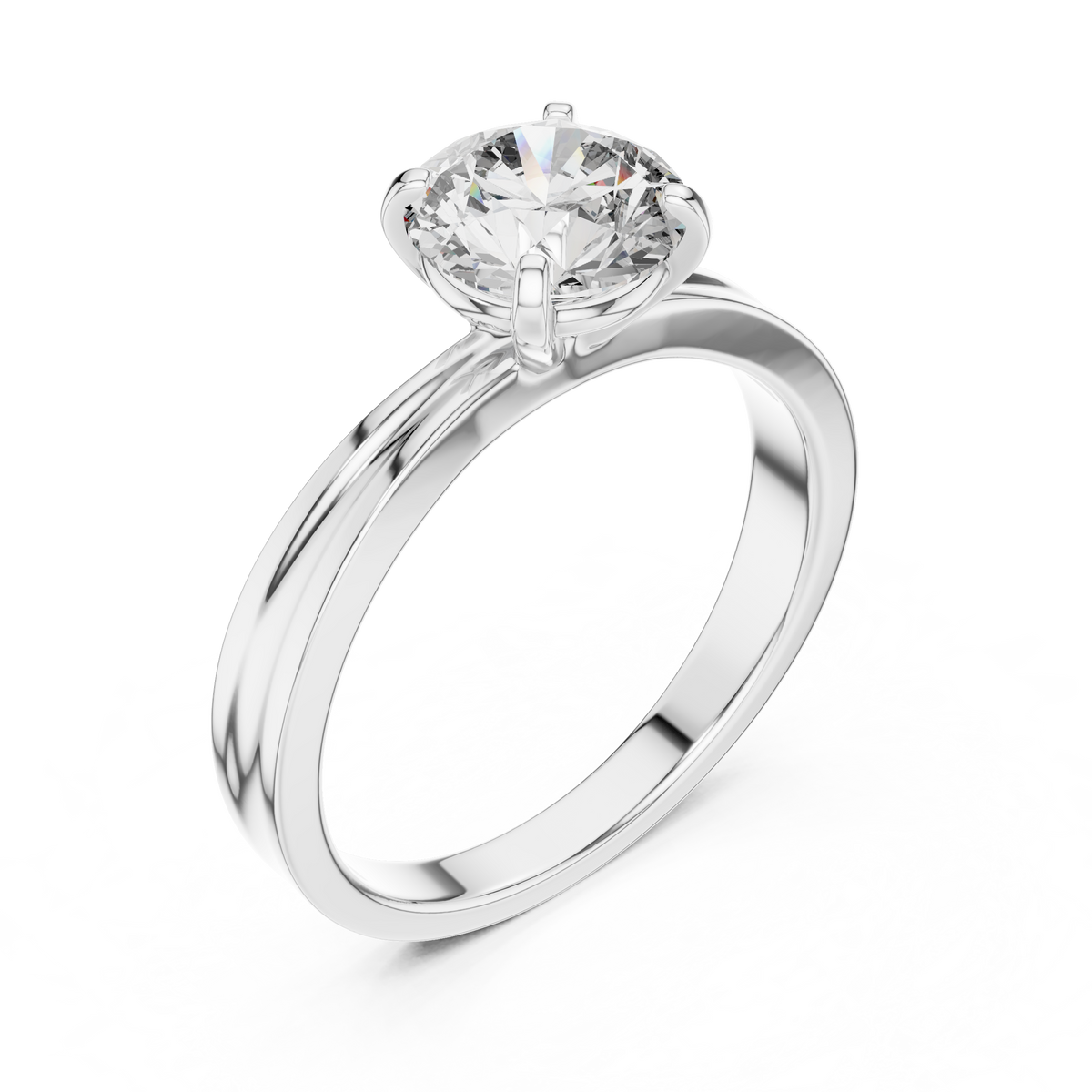Sophisticated Solitaire Ring with Brilliant Round-Cut Lab-Grown Diamond