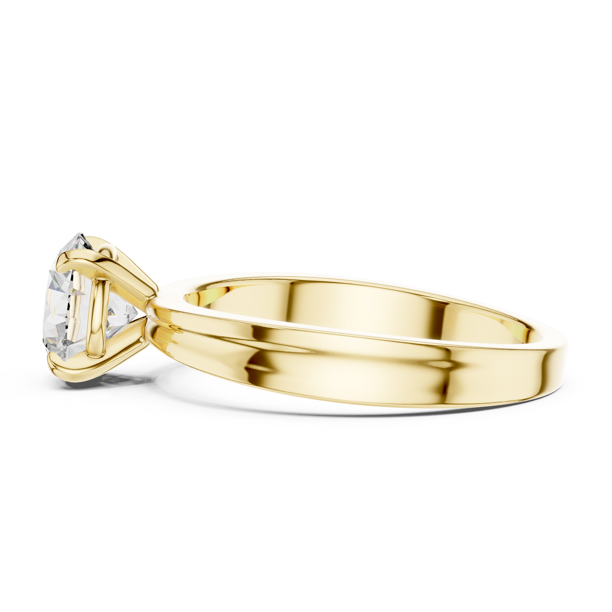 Sophisticated Solitaire Ring with Brilliant Round-Cut Lab-Grown Diamond