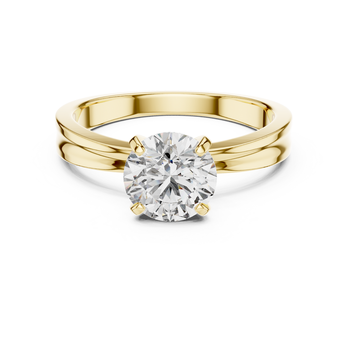 Sophisticated Solitaire Ring with Brilliant Round-Cut Lab-Grown Diamond