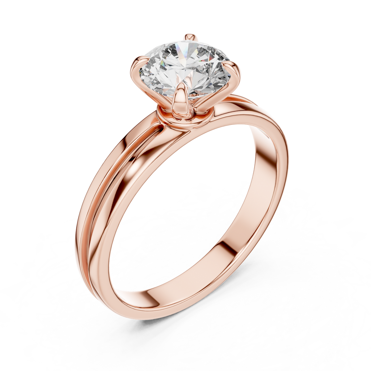 Blush Radiance Round Diamond Solitaire Ring