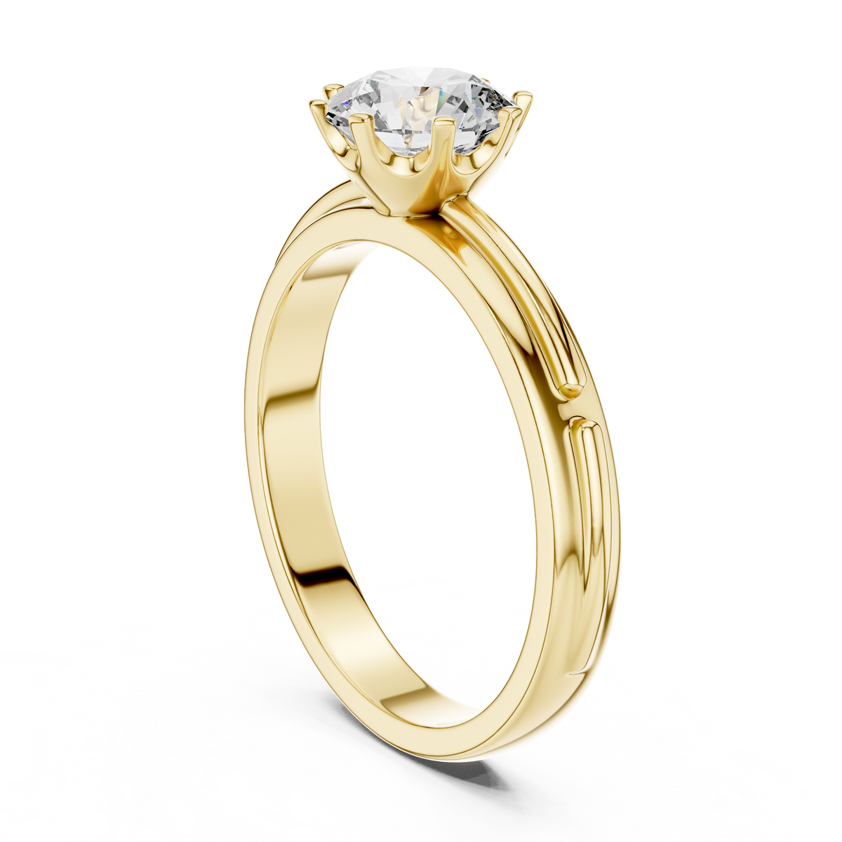 Rosé Sculpted Halo-Frame Solitaire Ring