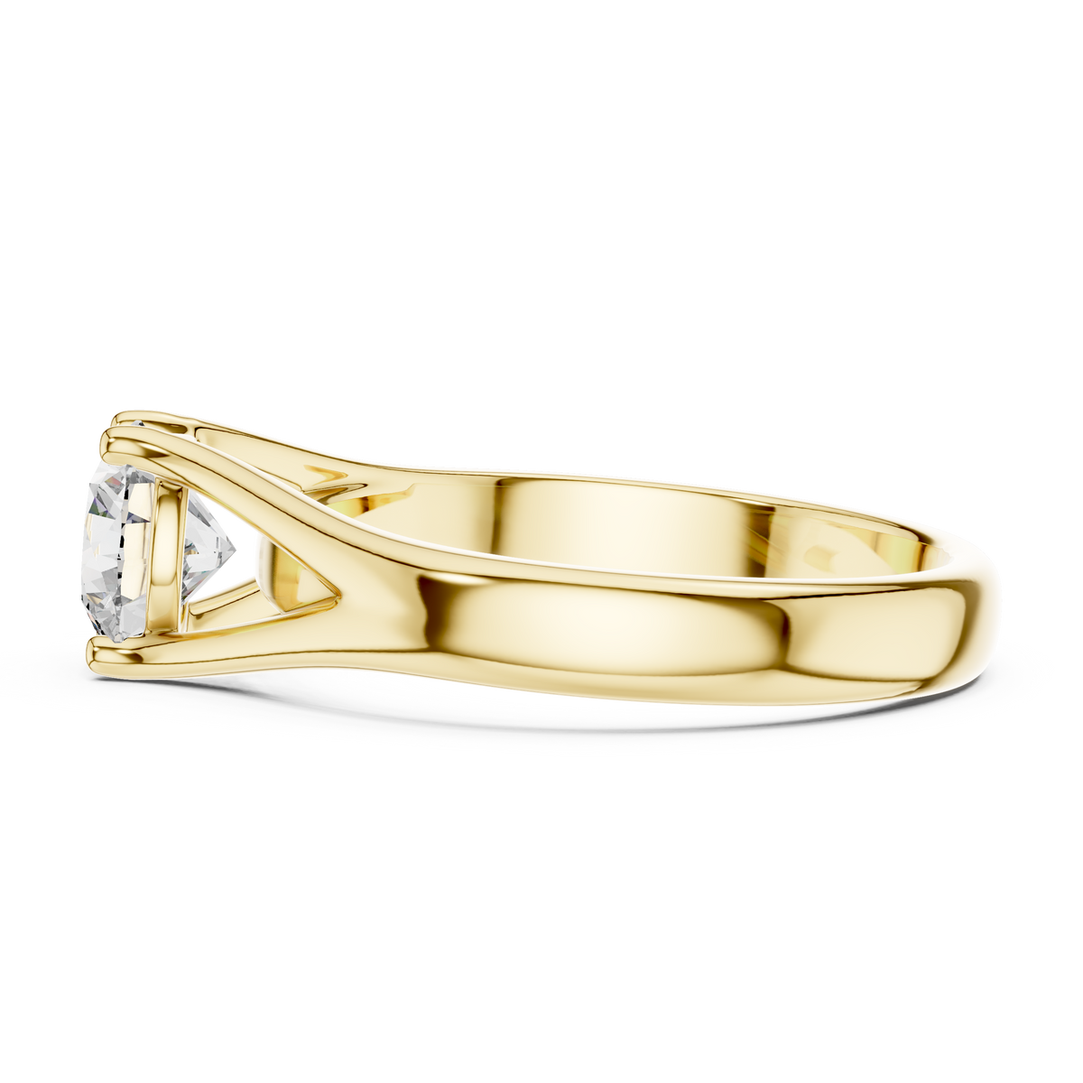 Golden Embrace Round Cut Solitaire Engagement Ring