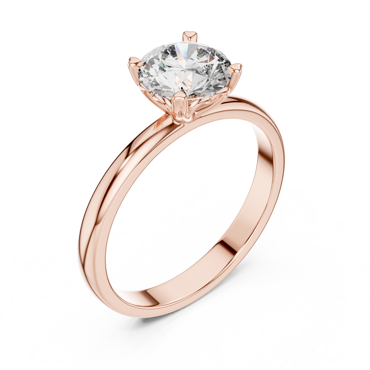 Timeless Round Diamond Cathedral Solitaire Ring