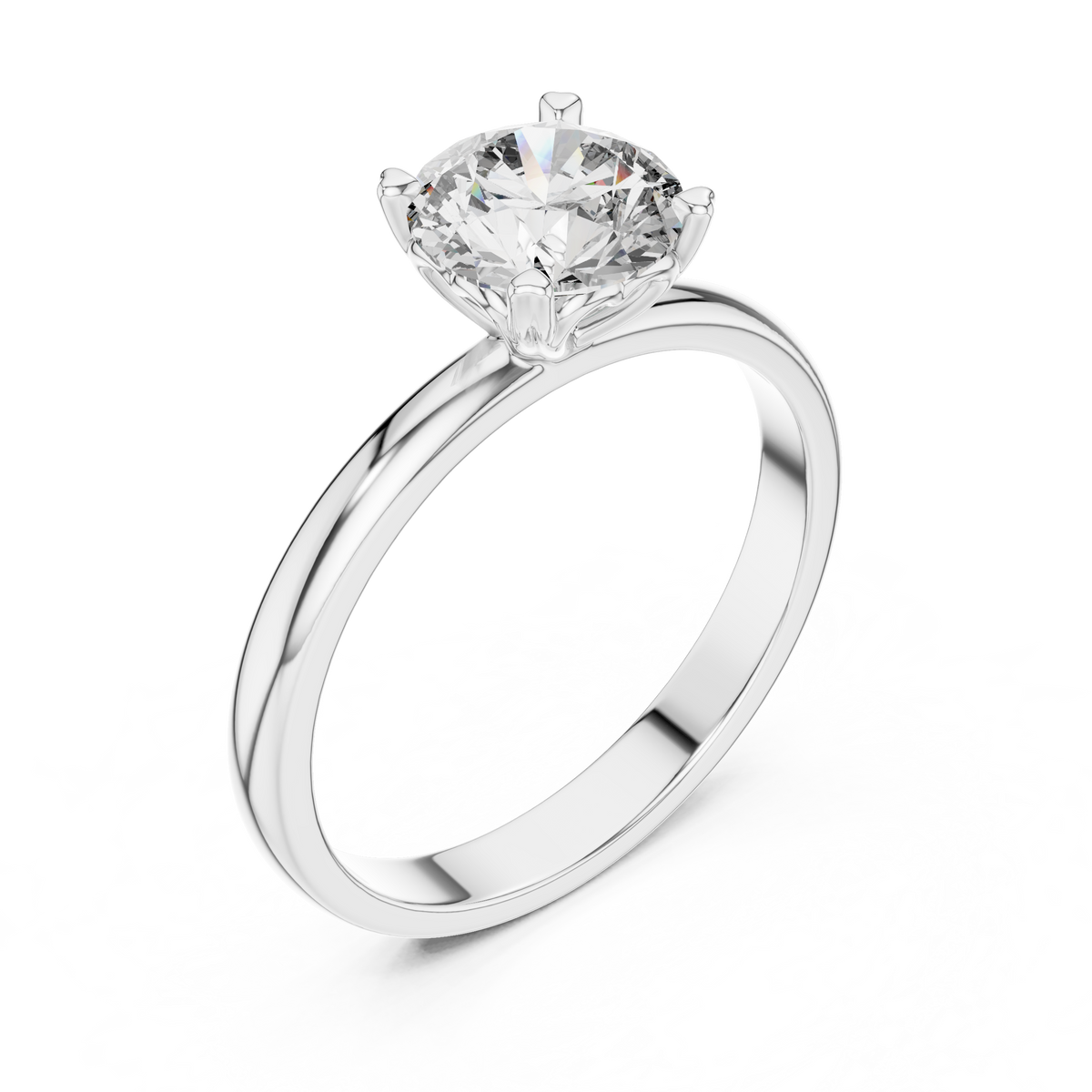 Timeless Round Diamond Cathedral Solitaire Ring