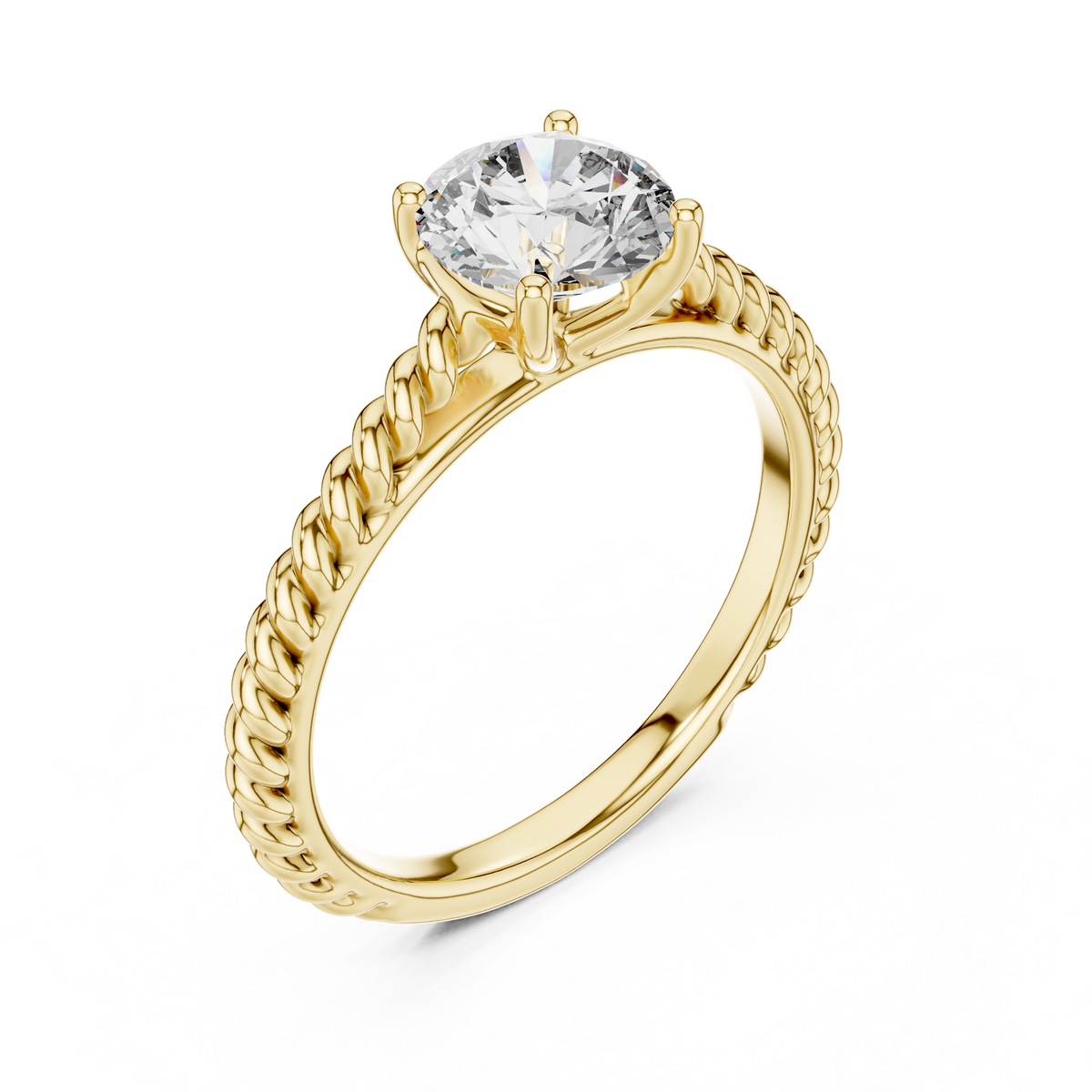 Blush Crown Round Diamond Engagement Ring