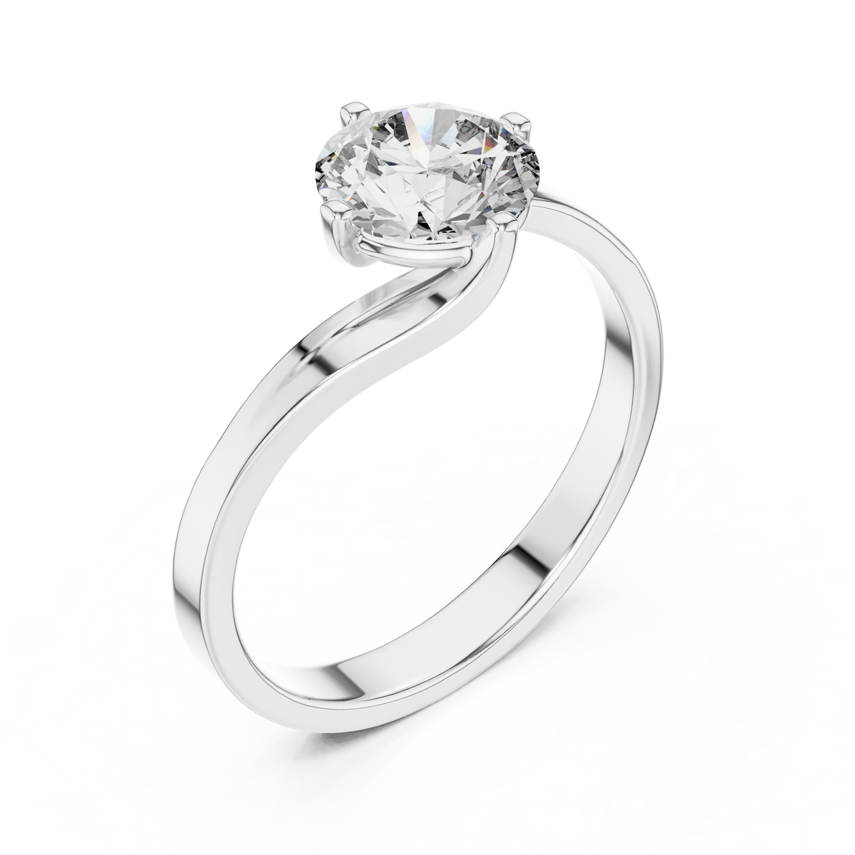 Lumière Sculpted Solitaire Ring