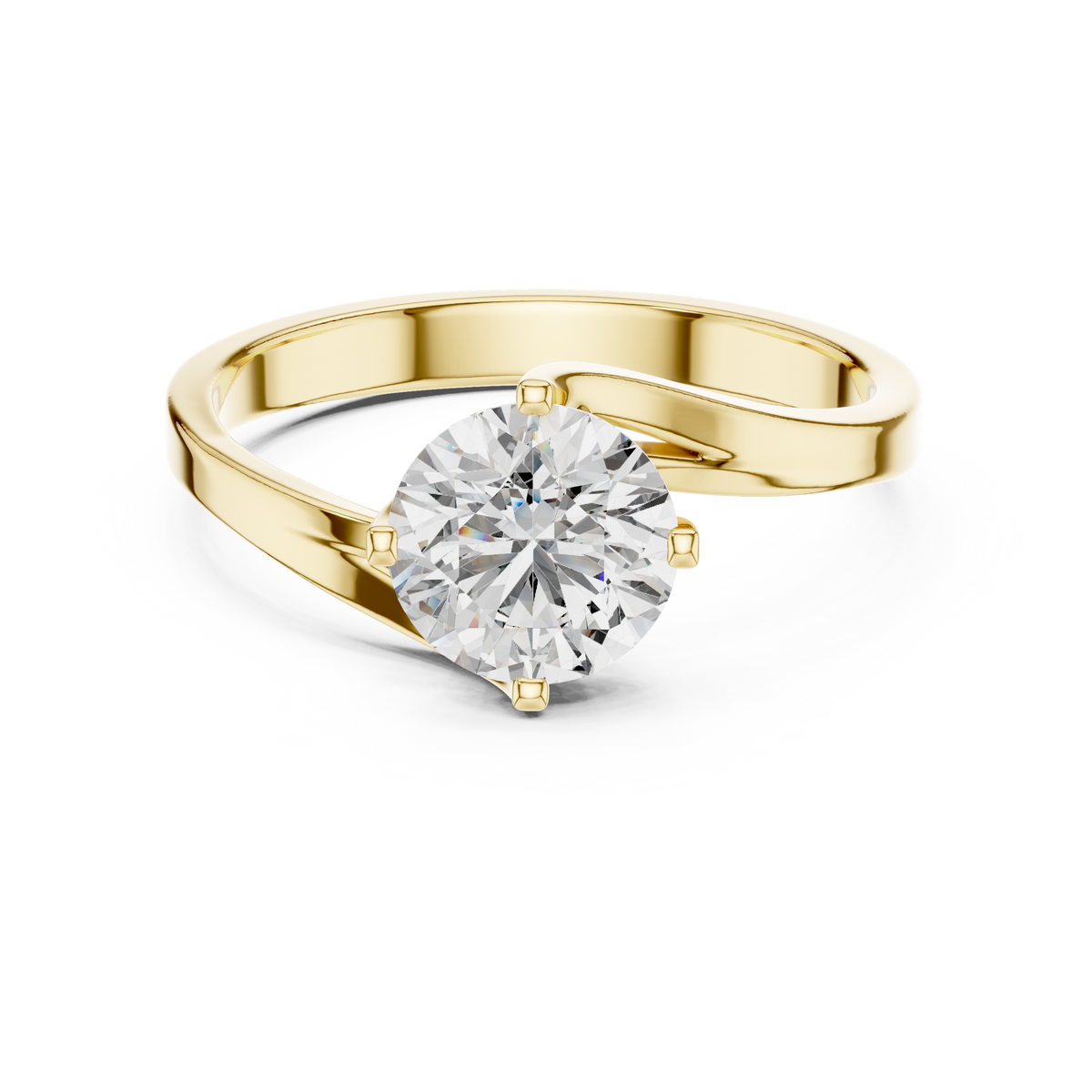 Lumière Sculpted Solitaire Ring