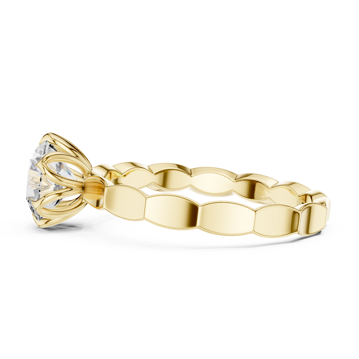 Blooming Halo Gallery Round Solitaire Ring