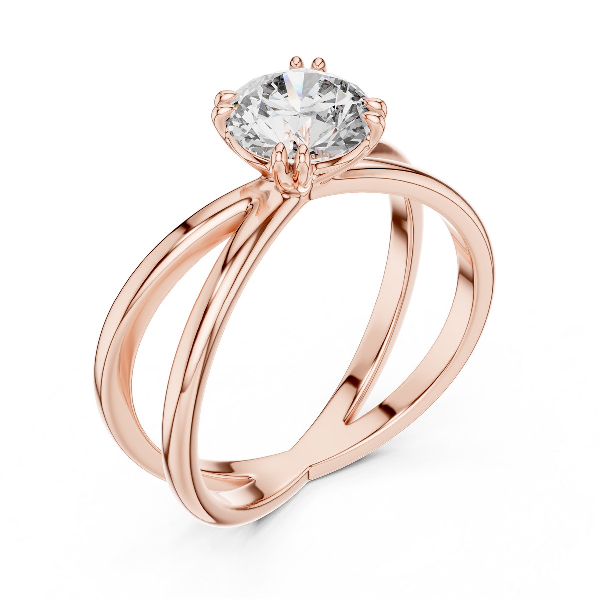 Evermore Split-Shank Round Solitaire Ring