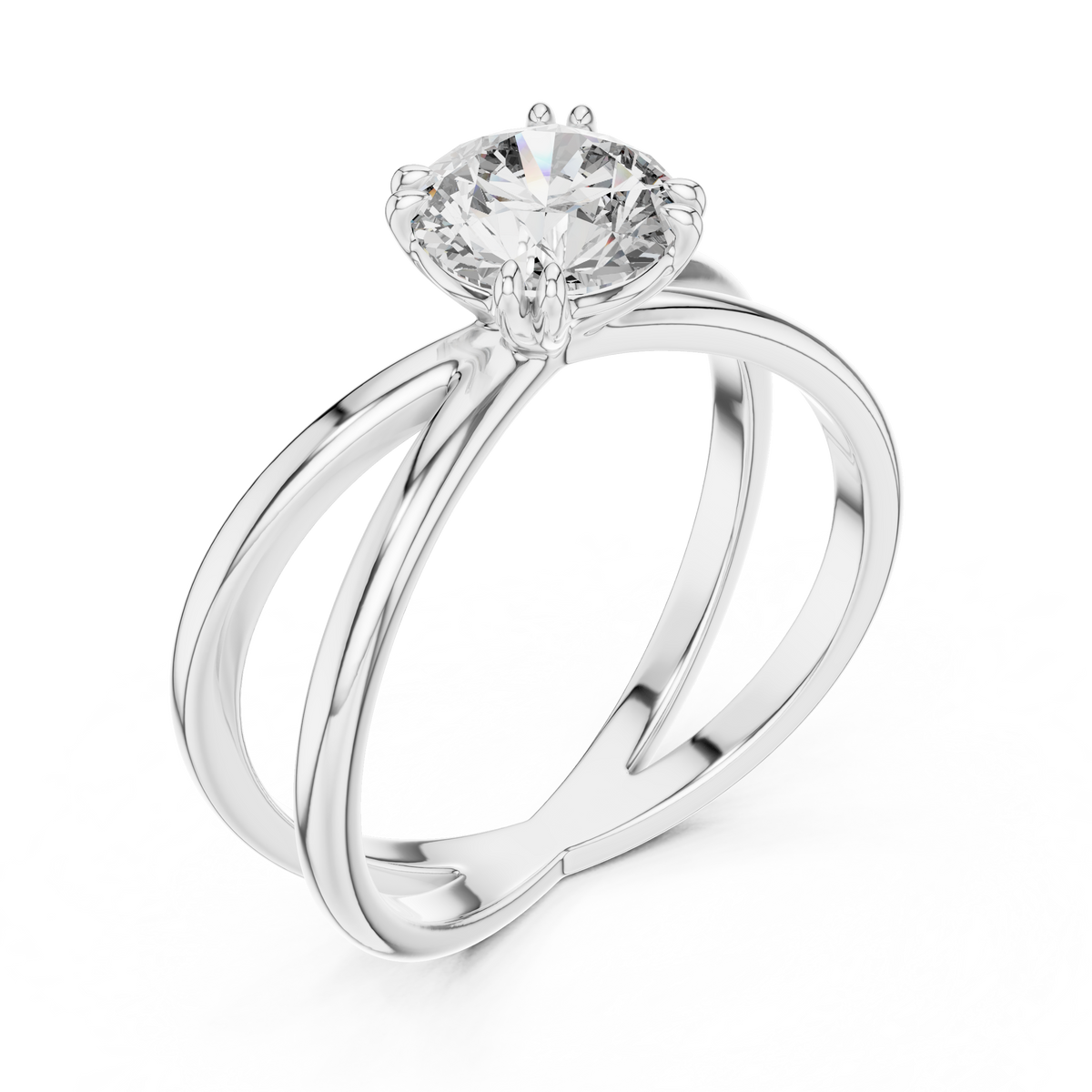 Evermore Split-Shank Round Solitaire Ring