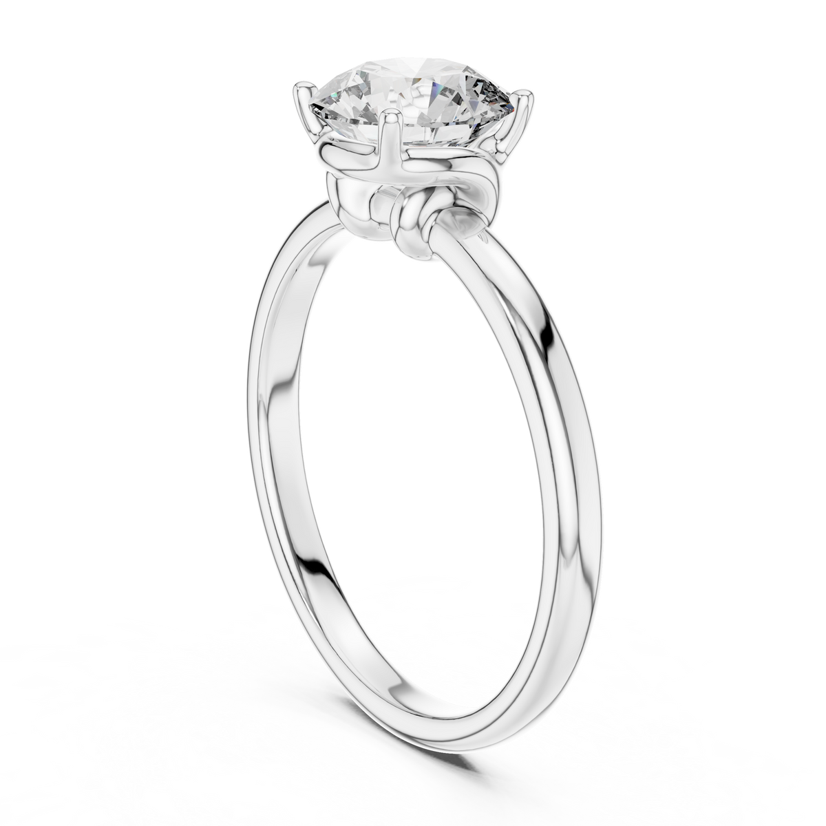 Luna Petal Round Solitaire Ring