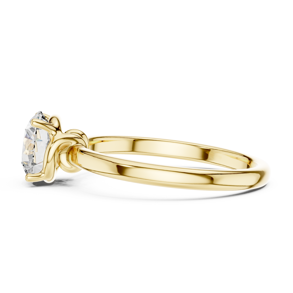 Luna Petal Round Solitaire Ring