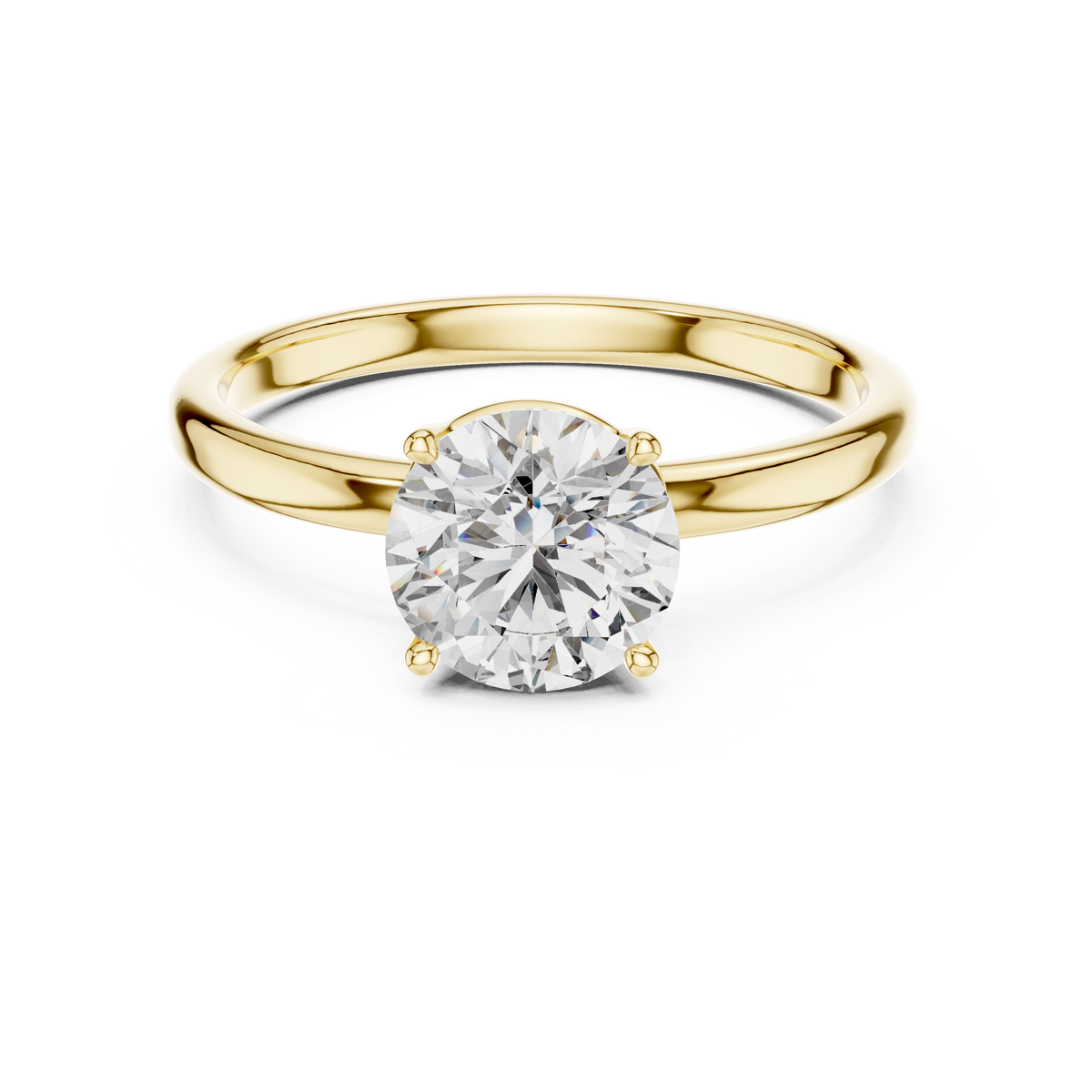 Luna Petal Round Solitaire Ring
