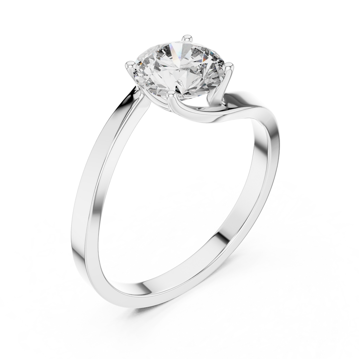 Serene Cathedral Round Solitaire Ring