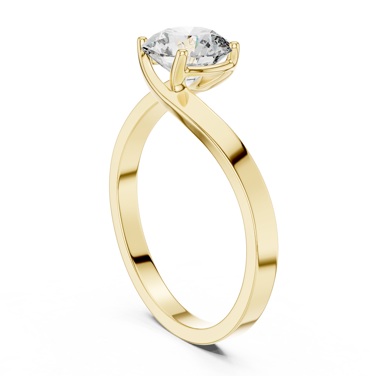 Serene Cathedral Round Solitaire Ring