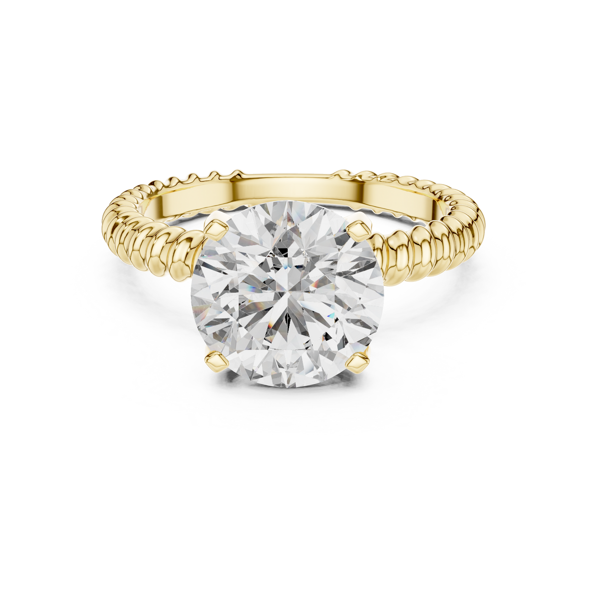 Rosé Braided Round Solitaire Ring