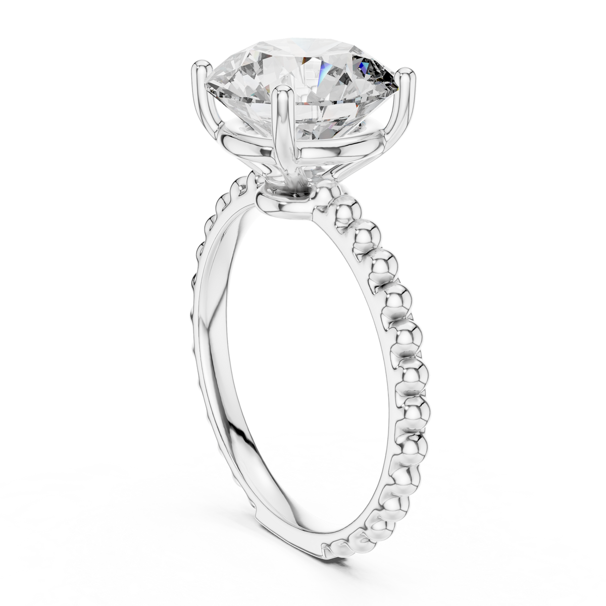 Aurelia Beaded Round Solitaire Ring