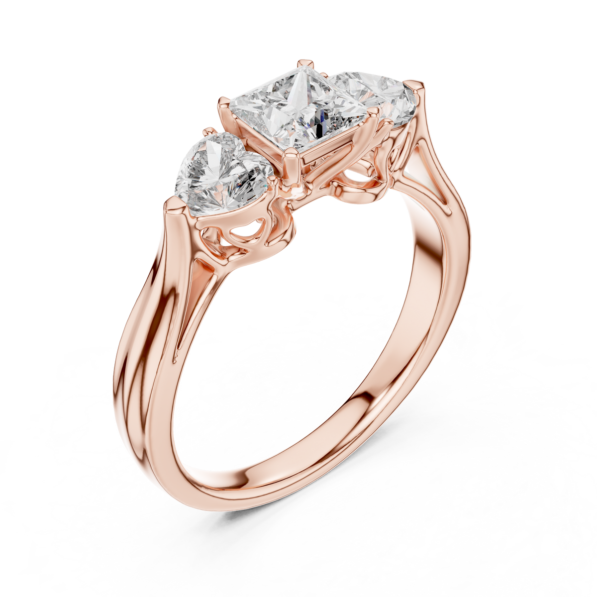 Celestial Three-Stone Round Diamond Ring
