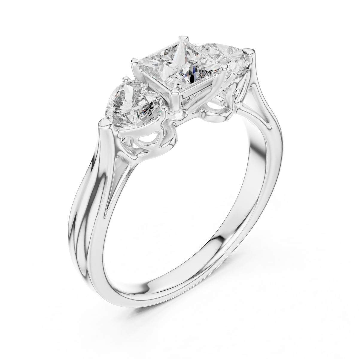 Celestial Three-Stone Round Diamond Ring