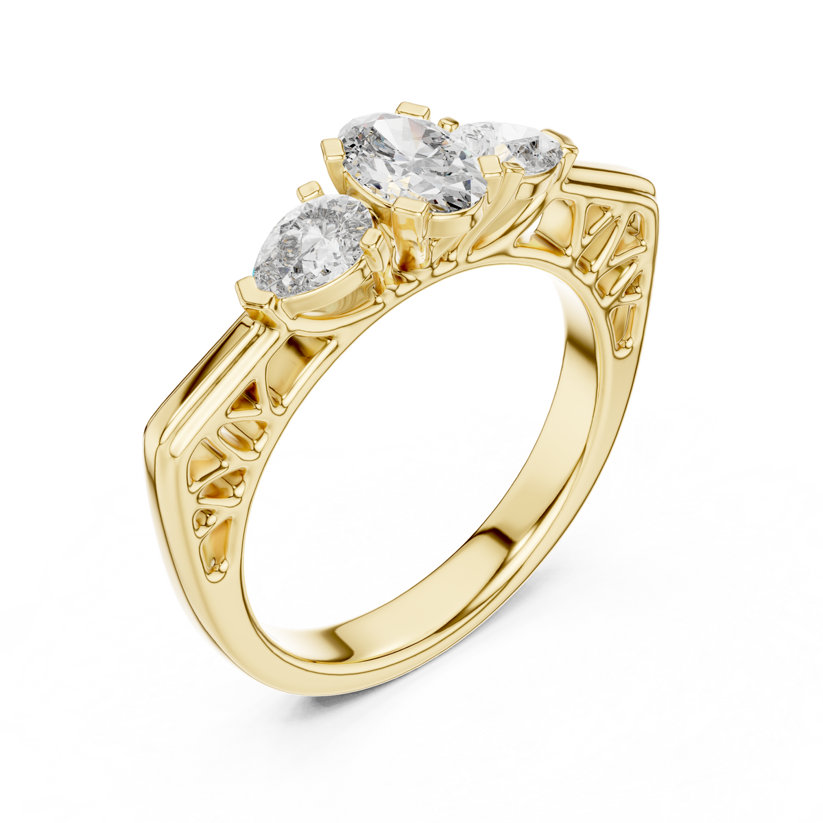 Imperial Three-Stone Diamond Ring