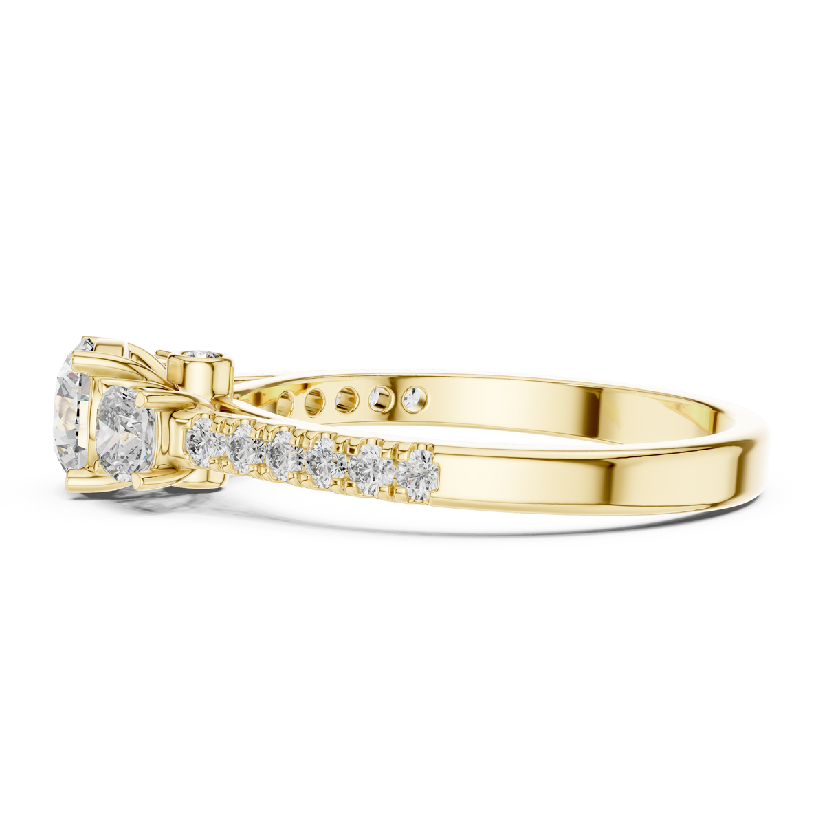 Rosé Pavé Cathedral Diamond Ring