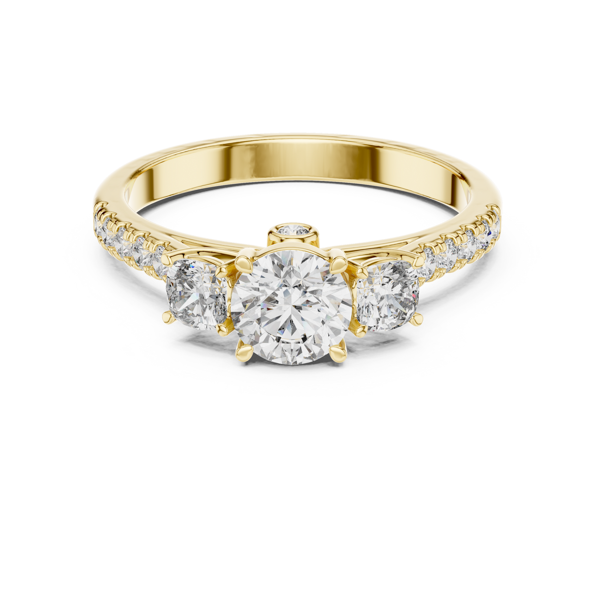Rosé Pavé Cathedral Diamond Ring