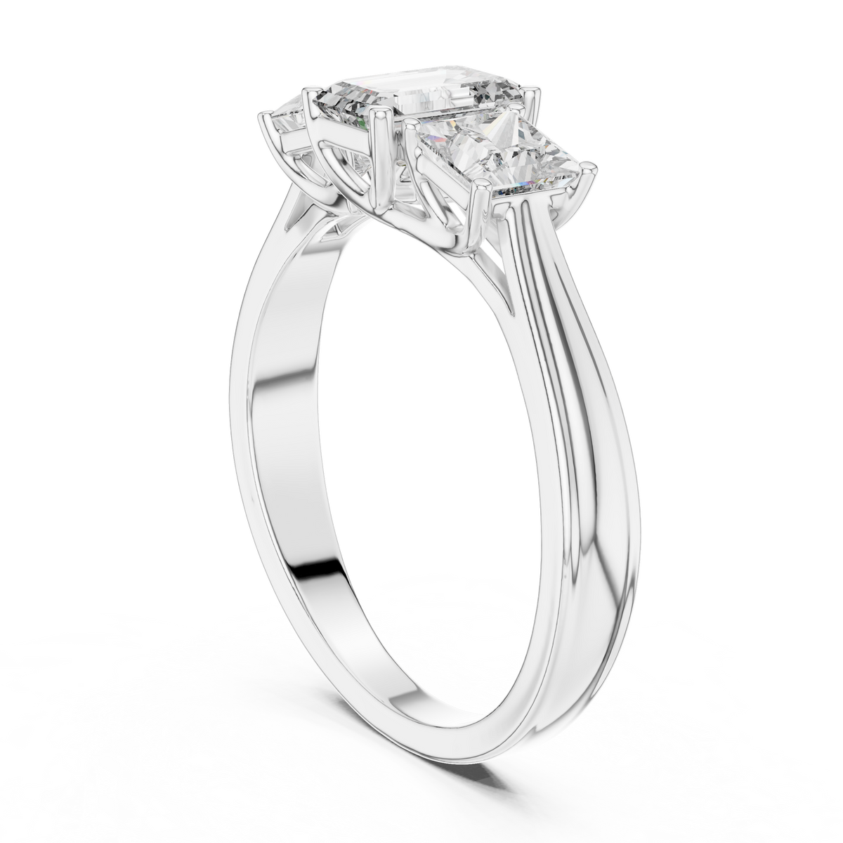 Rosé Empress Emerald Three-Stone Ring