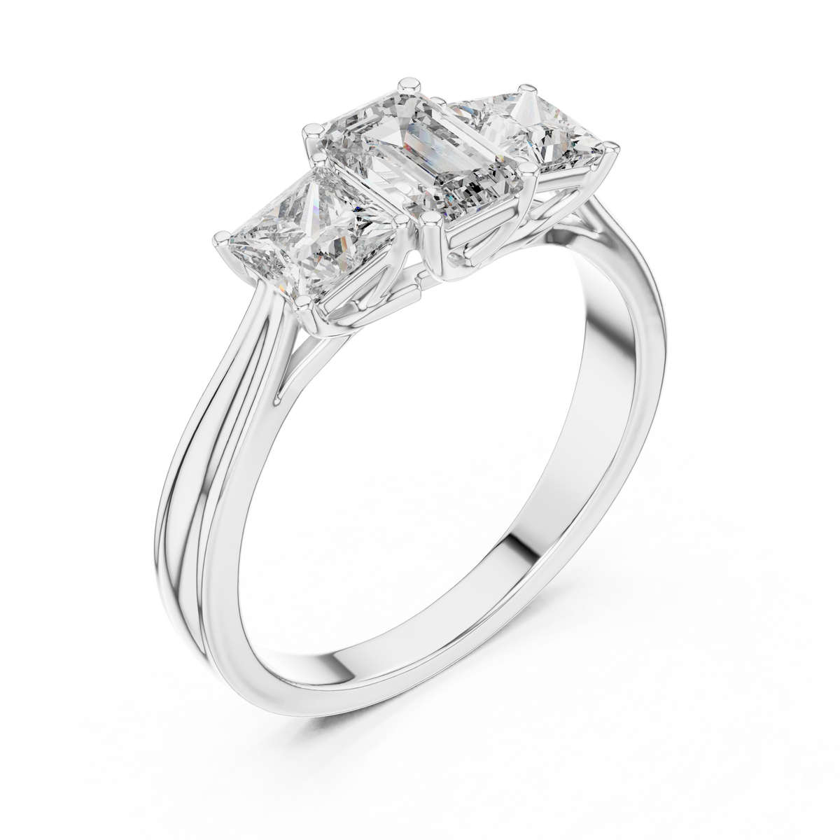 Rosé Empress Emerald Three-Stone Ring