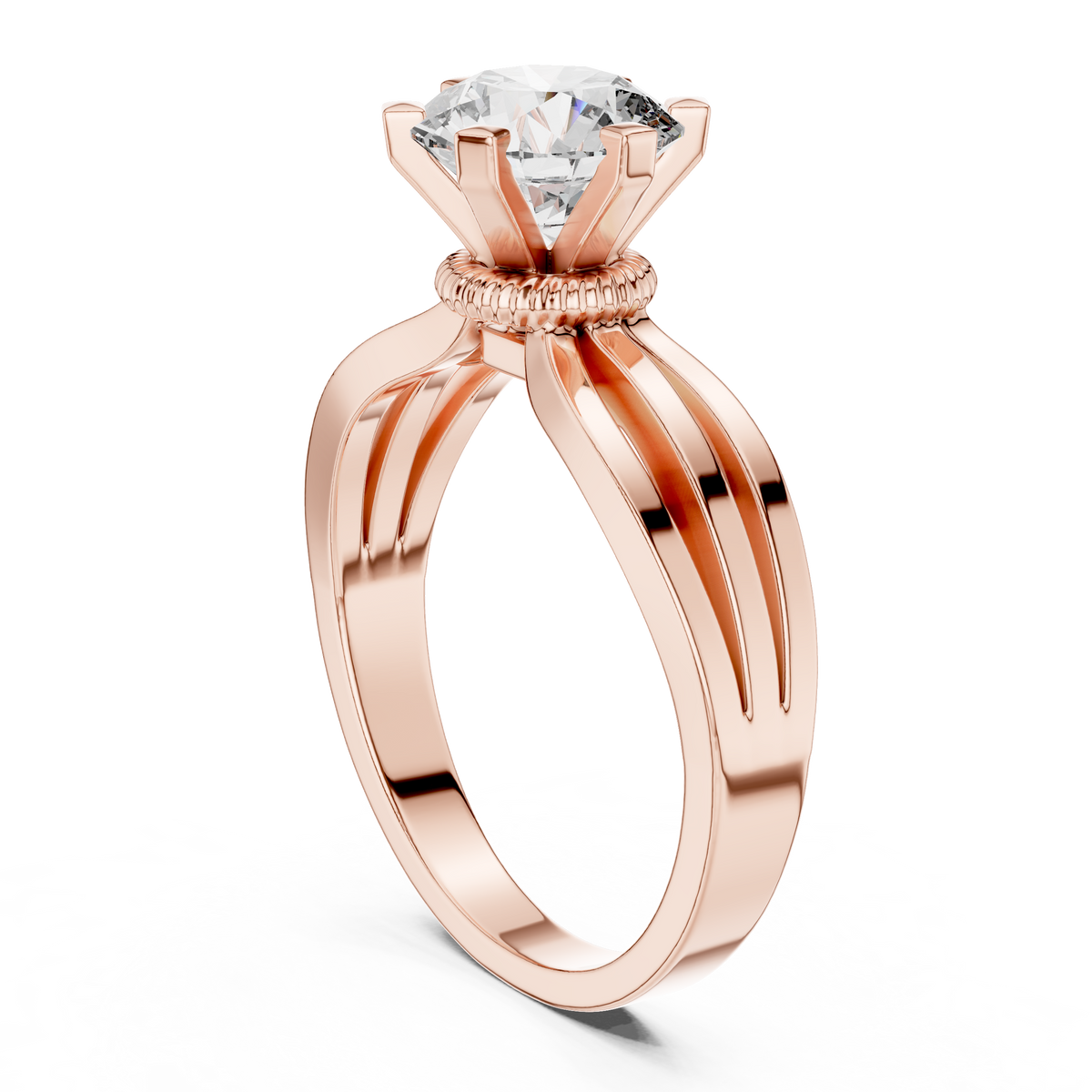 Golden Infinity Split-Shank Solitaire Ring