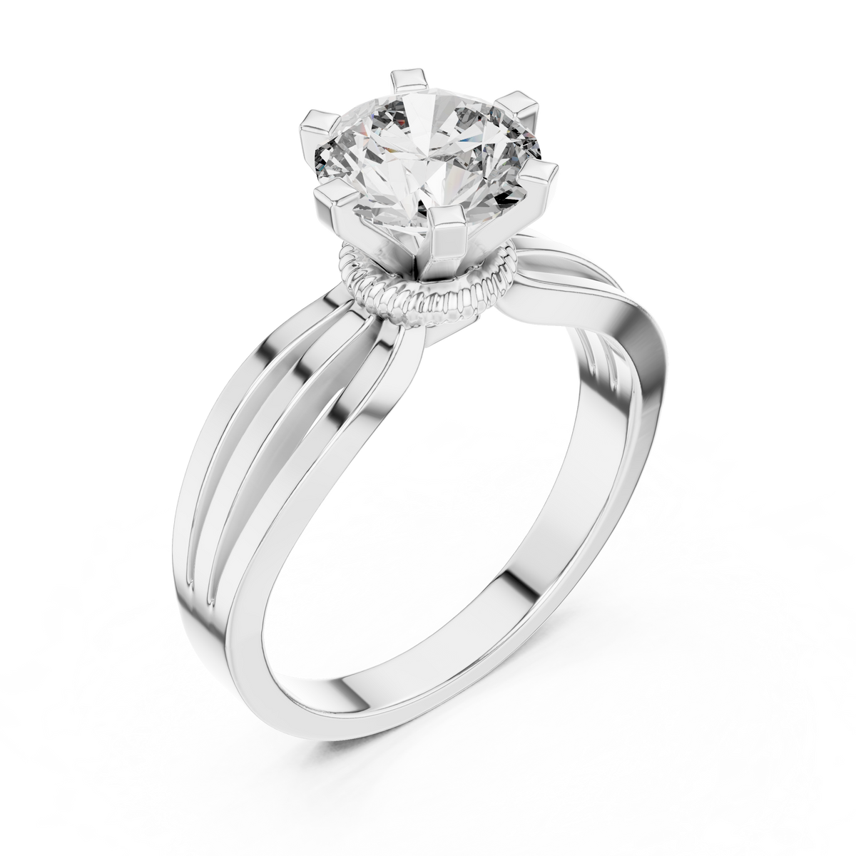 Golden Infinity Split-Shank Solitaire Ring