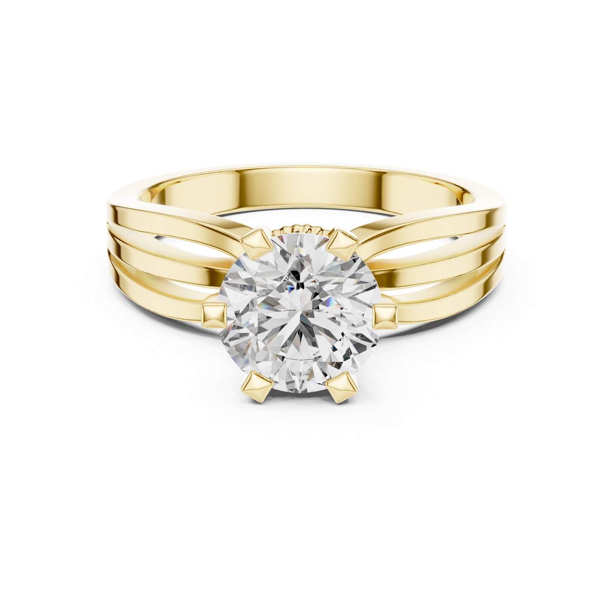 Golden Infinity Split-Shank Solitaire Ring
