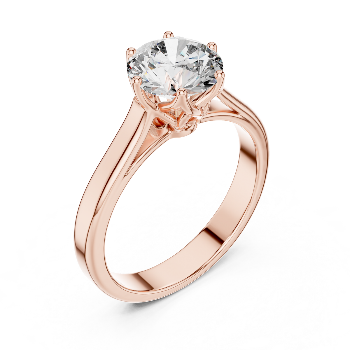 Ivory Crown Round Solitaire Ring