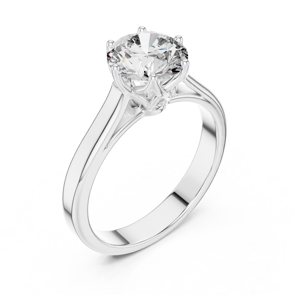 Ivory Crown Round Solitaire Ring