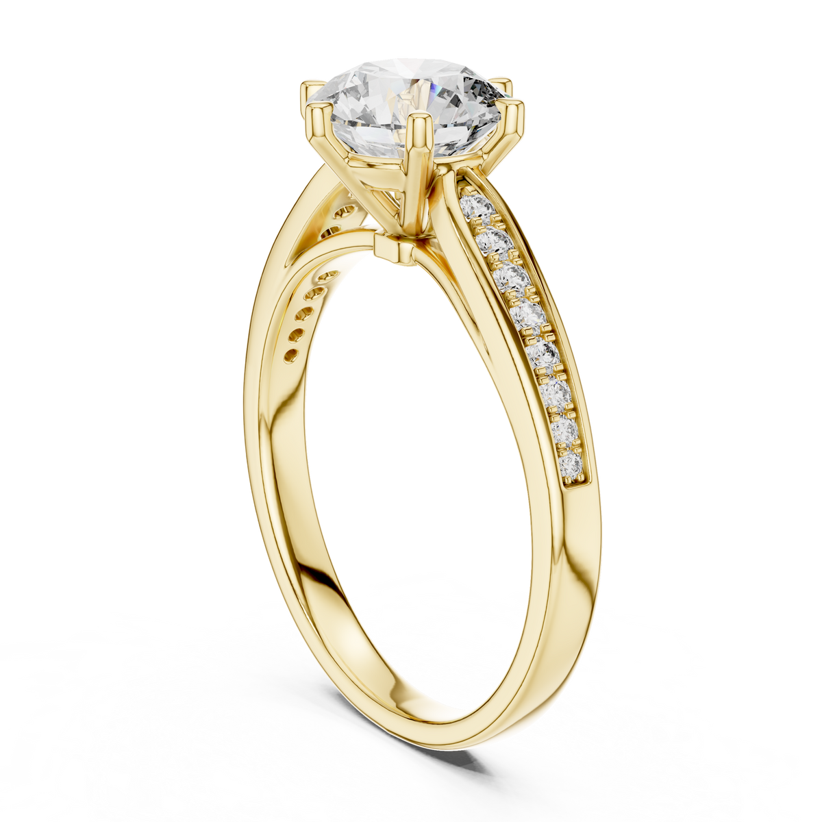 Lumina Pavé Split-Shank Solitaire Ring
