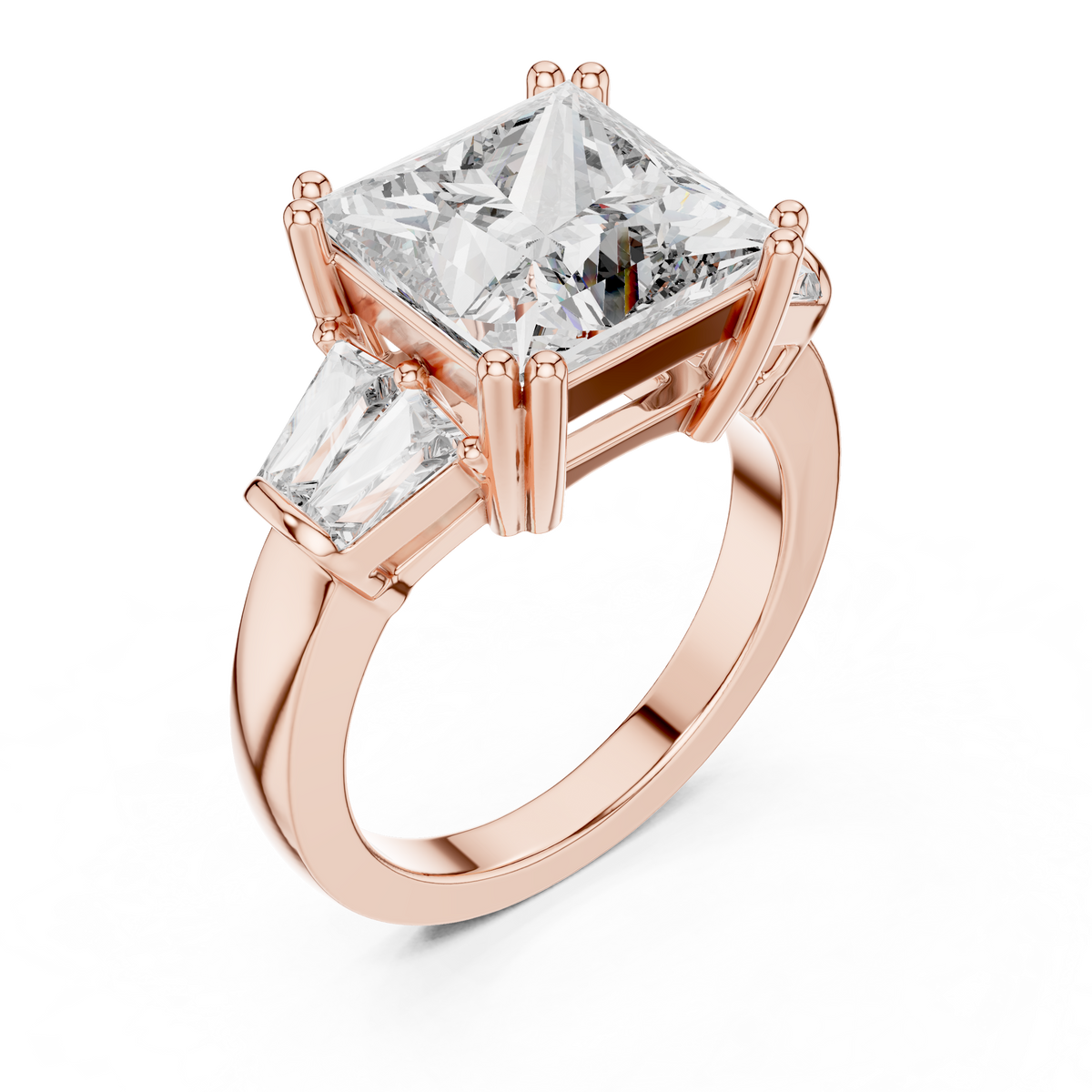 Rosé Princess Three-Stone Diamond Ring