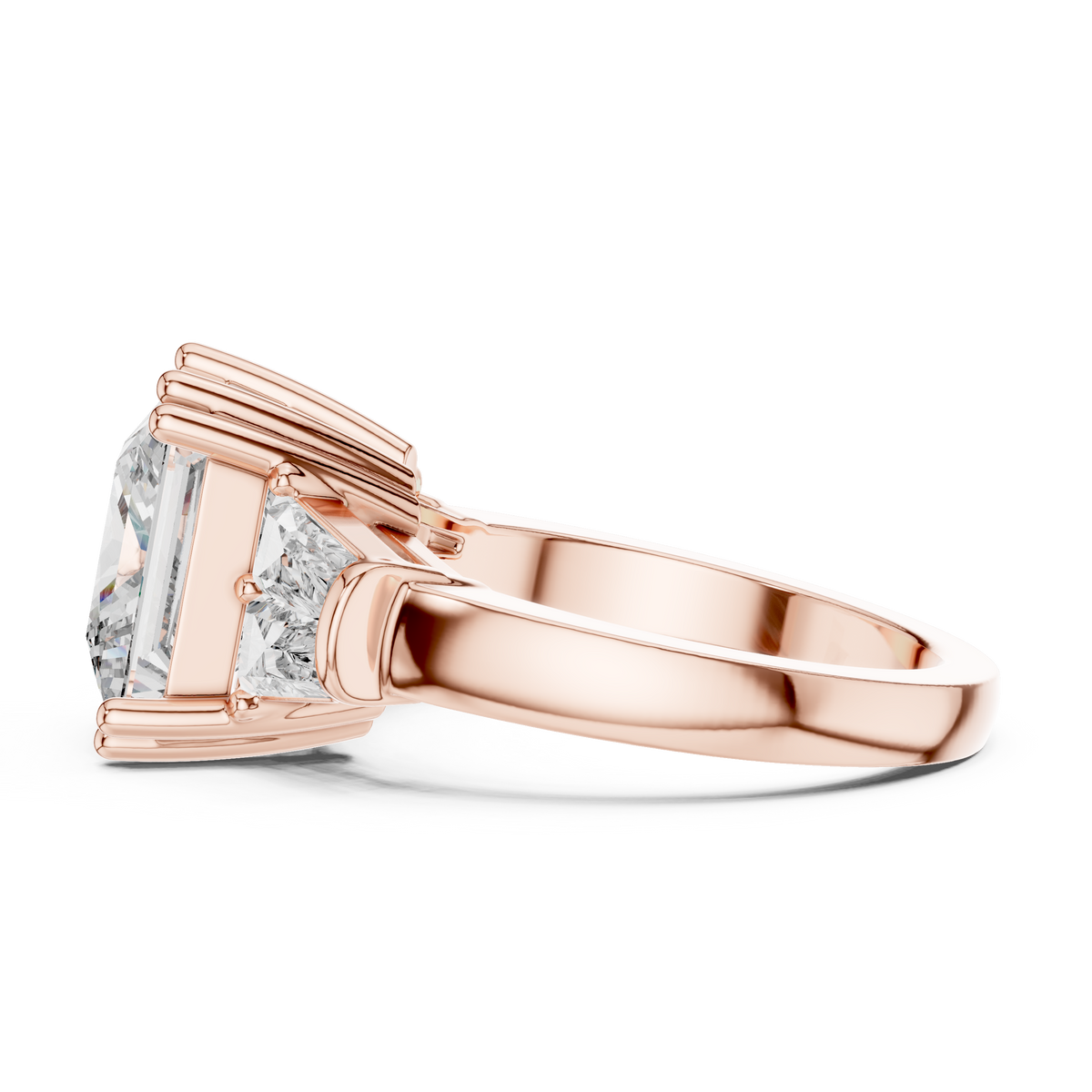 Rosé Princess Three-Stone Diamond Ring