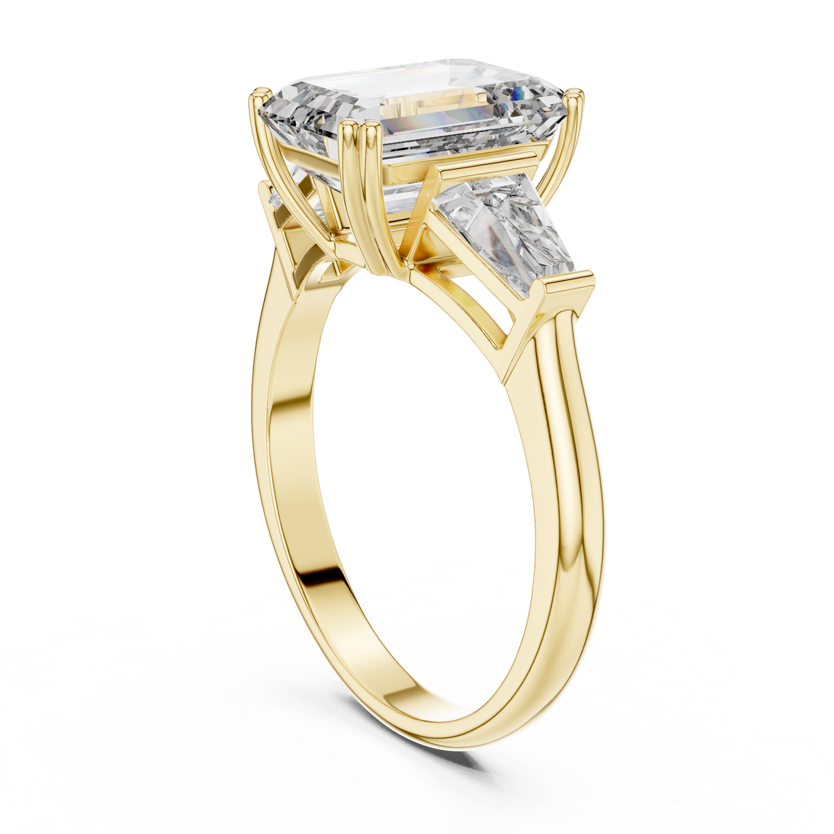 Arctic Emerald Three-Stone Diamond Ring