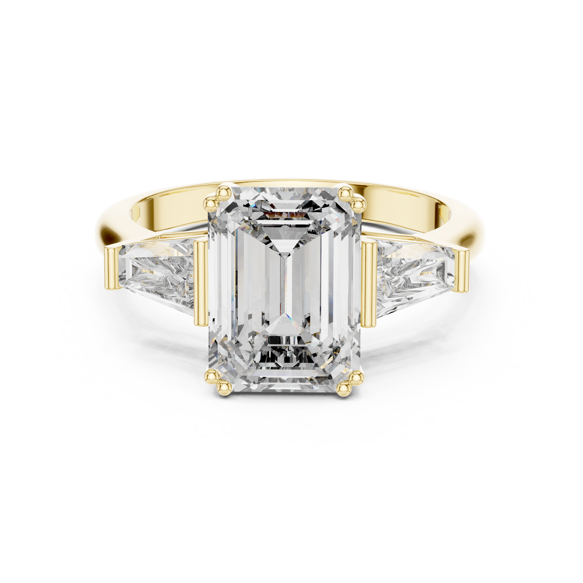 Arctic Emerald Three-Stone Diamond Ring