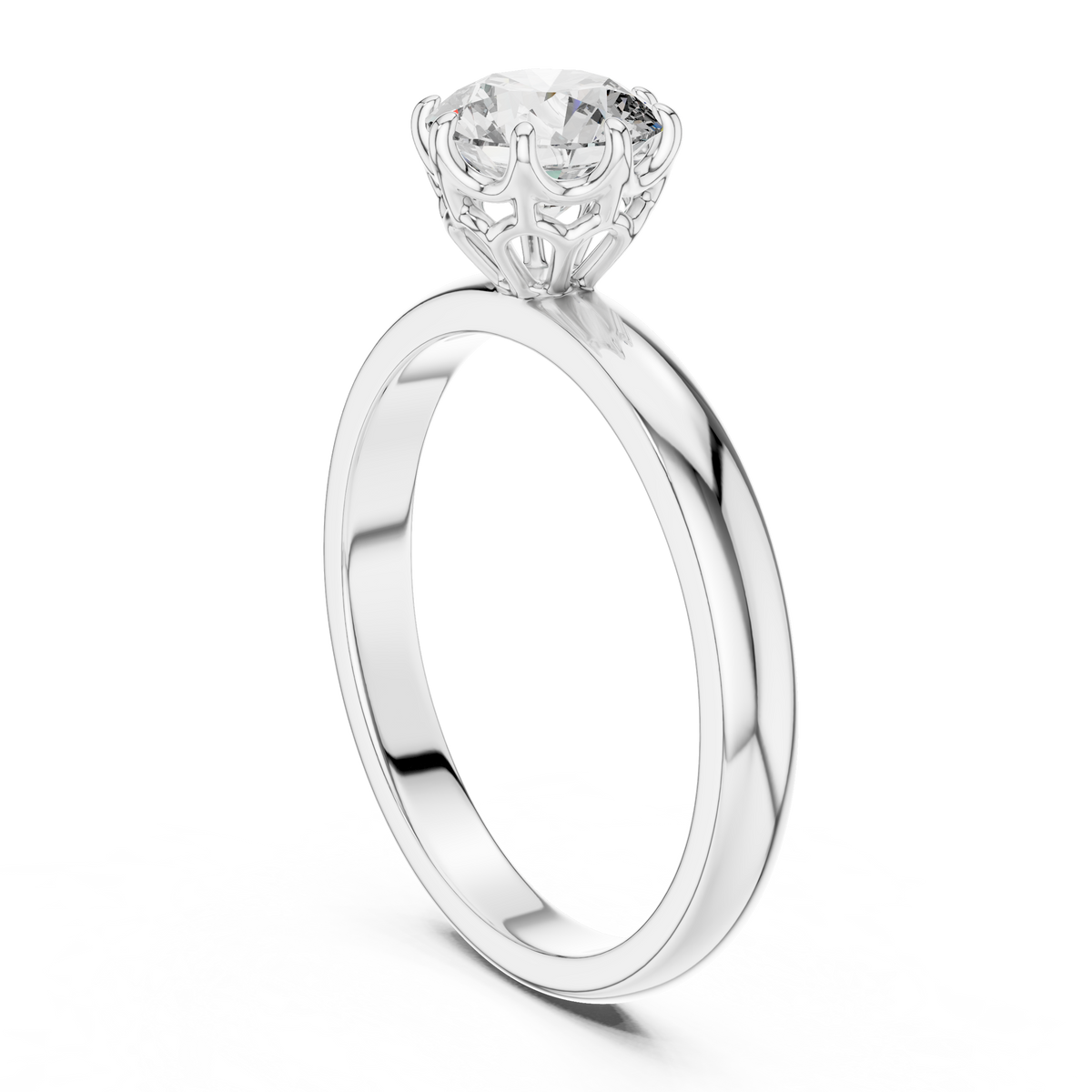 Classic Round Cathedral Solitaire Ring