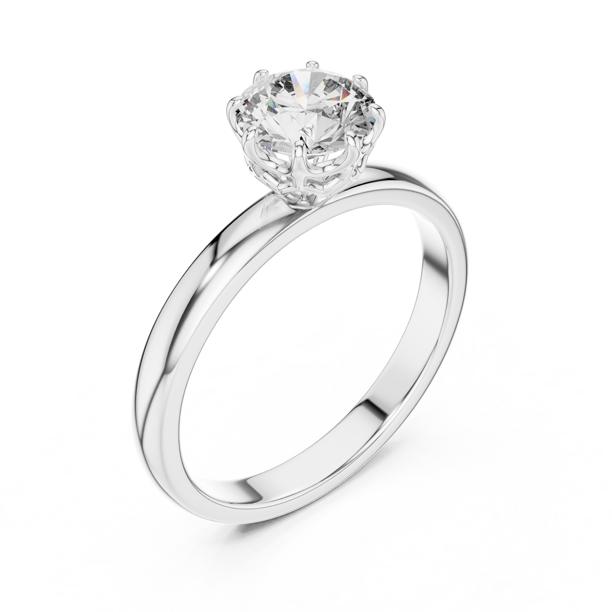 Classic Round Cathedral Solitaire Ring