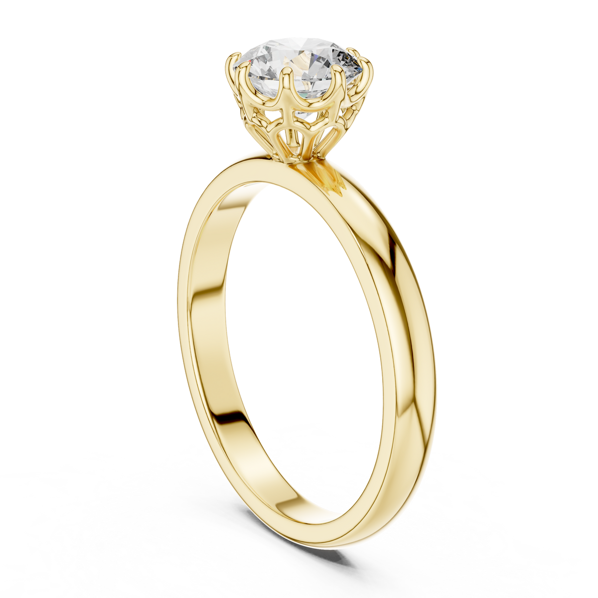 Classic Round Cathedral Solitaire Ring
