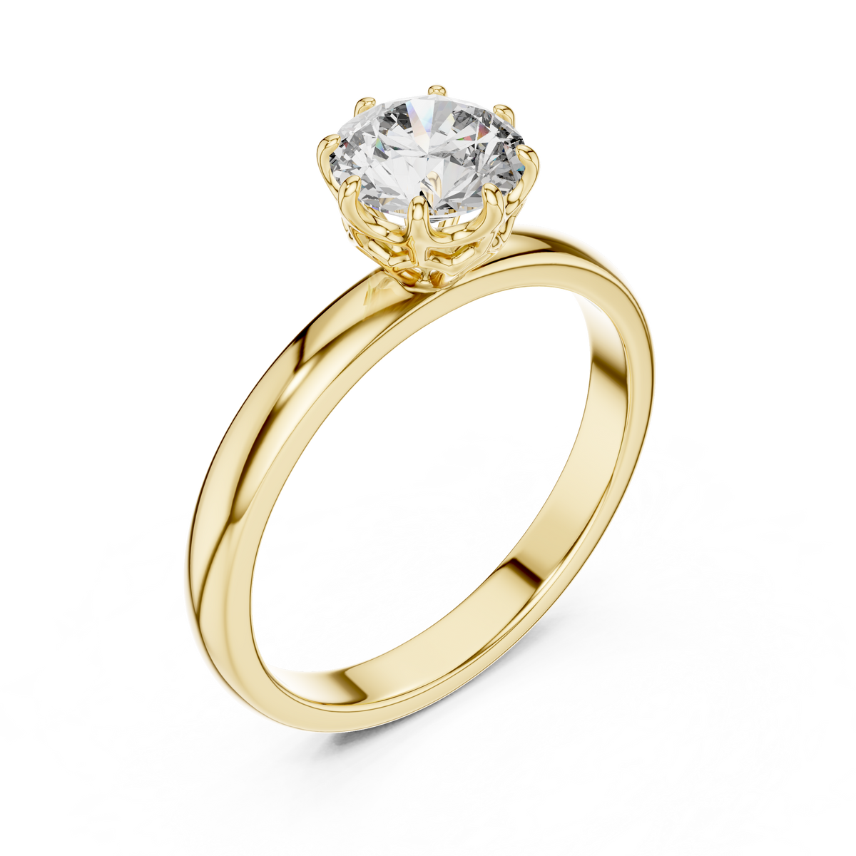 Classic Round Cathedral Solitaire Ring