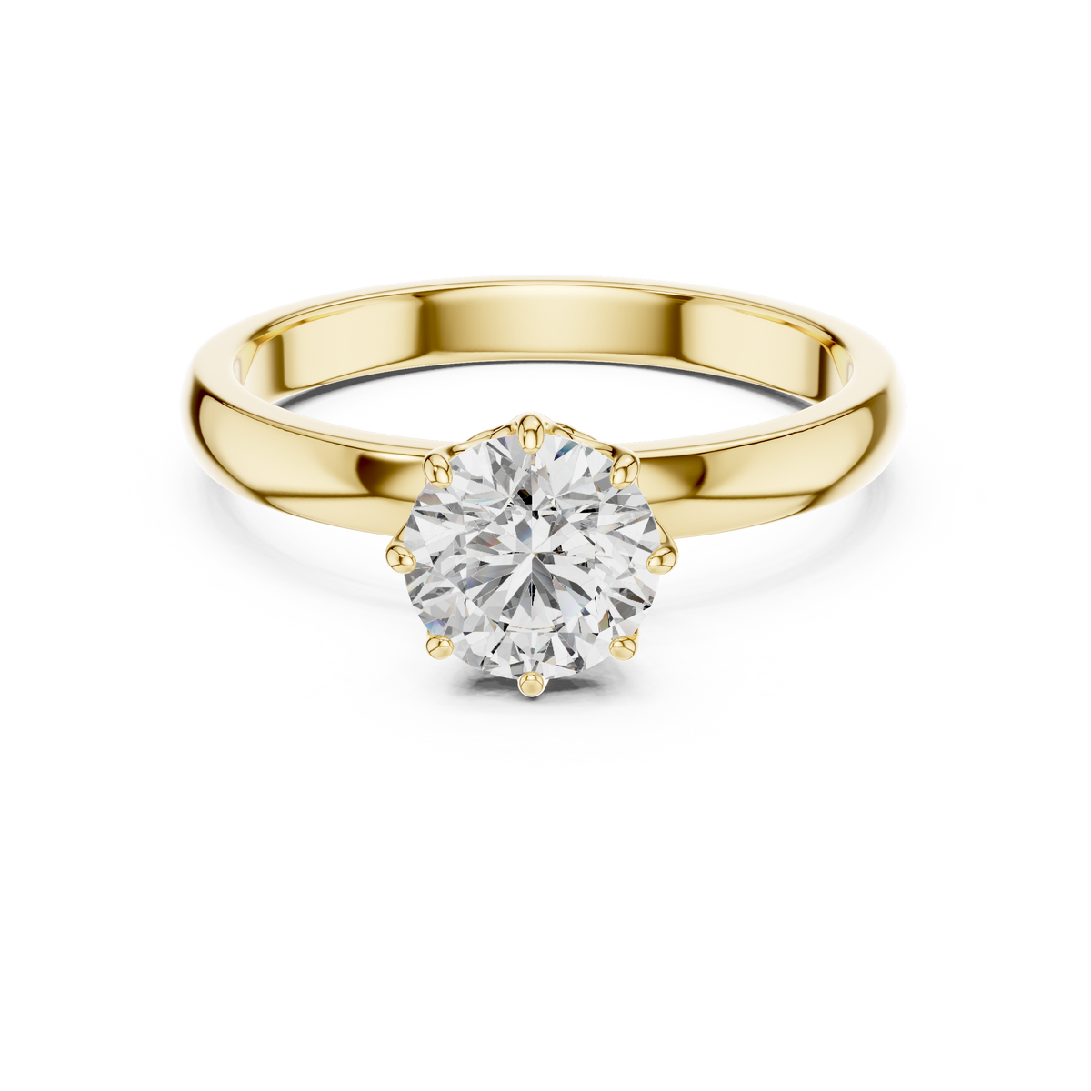 Classic Round Cathedral Solitaire Ring