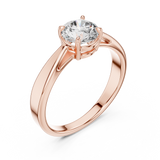 Graceful Raised Round Solitaire Ring