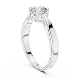 Graceful Raised Round Solitaire Ring