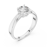 Graceful Raised Round Solitaire Ring