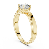 Graceful Raised Round Solitaire Ring