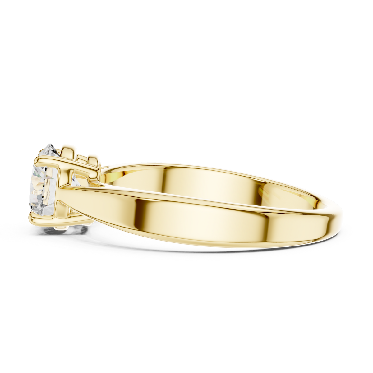 Graceful Raised Round Solitaire Ring