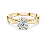 Graceful Raised Round Solitaire Ring