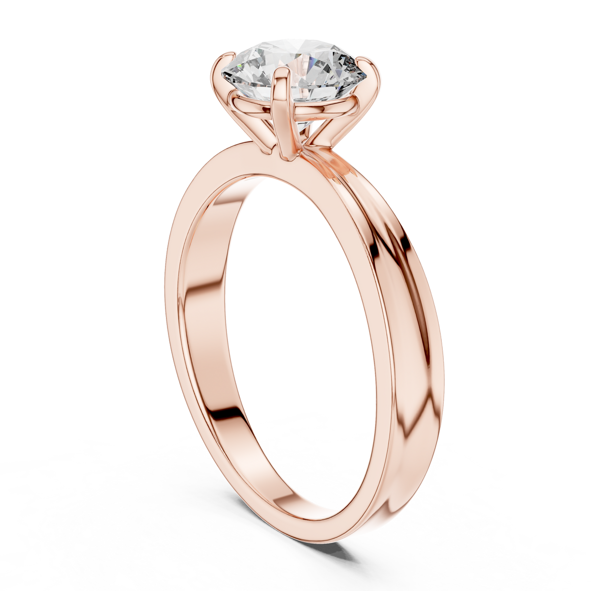 Sophisticated Solitaire Ring with Brilliant Round-Cut Lab-Grown Diamond